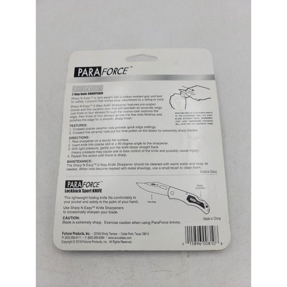 Lockback Knife Combo Pack Paraforce 2 Step Sharpener A9 - Picture 10 of 11